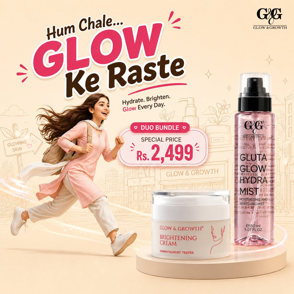 Brightening Cream & Hydra Mist Glow Bundle